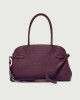 Orciani Aura Soft Large grained leather shoulder bag with strap Grained leather Bordeaux