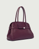 Orciani Aura Soft Large grained leather shoulder bag with strap Grained leather Bordeaux
