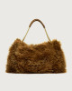 Orciani Venus Wolf Large eco-fur shoulder bag Eco-fur Terra di Siena