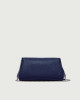 Orciani Gossip Soft grained leather clutch Grained leather Navy