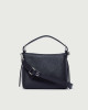 Orciani Nana Soft Small leather handbag with strap Grained leather Black