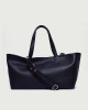 Orciani Tata Soft leather tote bag Grained leather Black