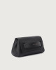 Orciani Gossip Soft grained leather clutch Grained leather Black
