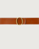 Orciani Bull monogram leather belt 5,5 cm Bull hide Cognac