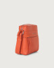 Orciani Micron leather mini messenger bag Grained leather Orange