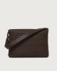Orciani Chevrette Woven leather messenger bag Leather Chocolate
