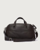 Orciani Micron midi leather duffle bag Grained leather Ebony