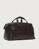 Orciani Micron midi leather duffle bag Grained leather Ebony