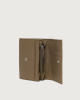 Orciani Soft small leather envelope wallet Grained leather Green