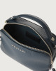 Orciani Chéri Soft leather hand mini bag with shoulder strap Grained leather Navy