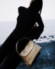 Orciani Nana Soft leather shoulder bag with strap Grained leather Clay