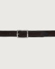 Orciani Hunting Double reversible leather belt 3,5 cm Leather, Suede Chocolate