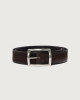Orciani Hunting Double reversible leather belt 3,5 cm Leather, Suede Chocolate