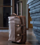 Orciani Micron leather two wheels trolley Grained leather Ebony