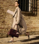 Orciani Aura Soft Large grained leather shoulder bag with strap Grained leather Bordeaux