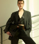 Orciani Sveva Soft Large leather shoulder bag with strap Grained leather Black