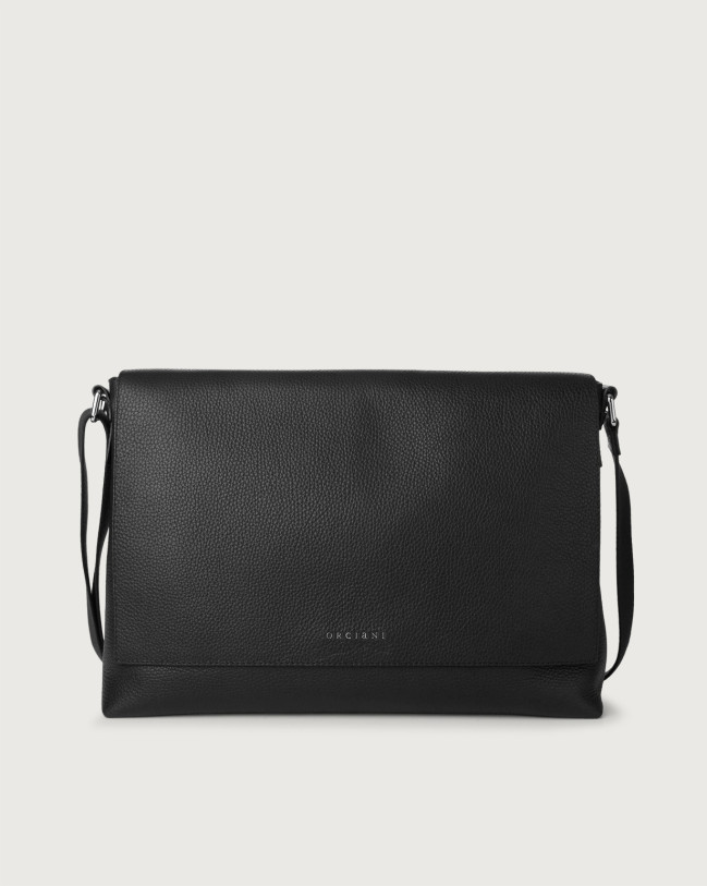 Orciani Micron leather messenger bag Leather Black