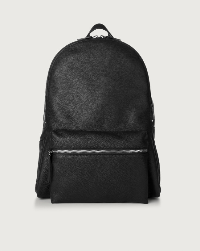 Orciani Micron Leather Backpack Grained leather Black