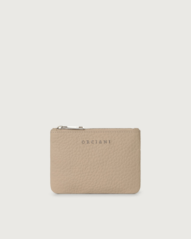 Orciani Soft small leather pouch Leather Sand