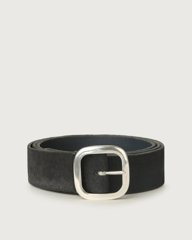 Orciani Hunting Double suede and leather belt 3,5 cm Leather, Suede Grey