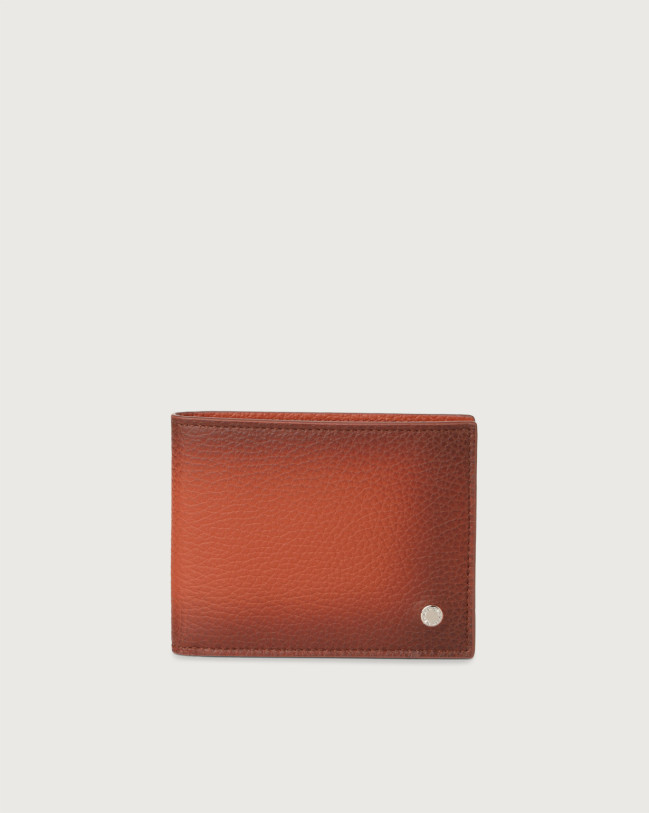 Orciani Micron Deep leather wallet with RFID protection Leather Cognac