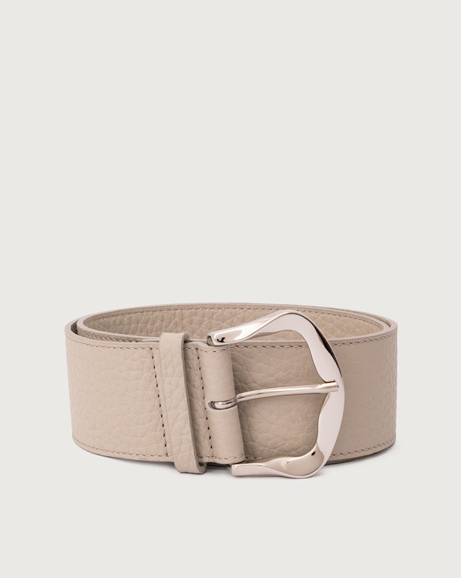Orciani Soft leather belt 5 cm Grained leather Clay