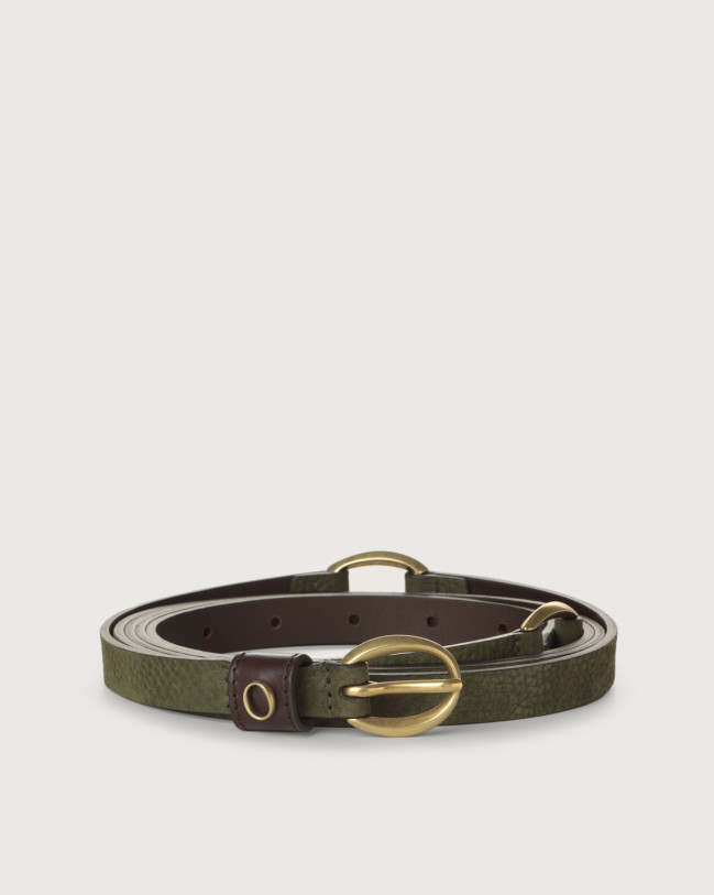 Orciani Nabucco nubuck leather twin belt Nubuck Military Green