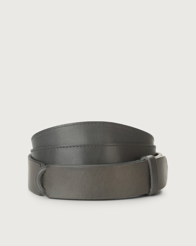 Orciani Bull leather Nobuckle belt Leather Grey