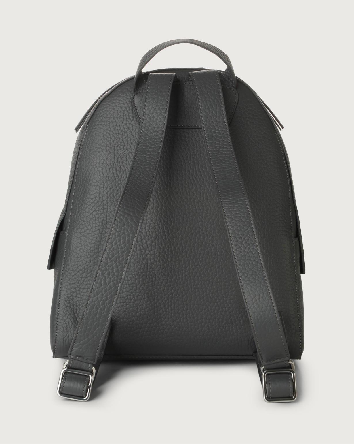 Black soft leather discount backpack
