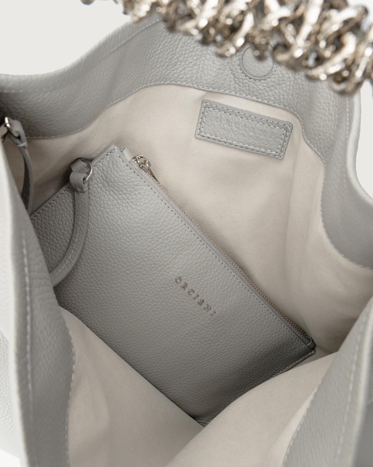 Light grey leather handbags store