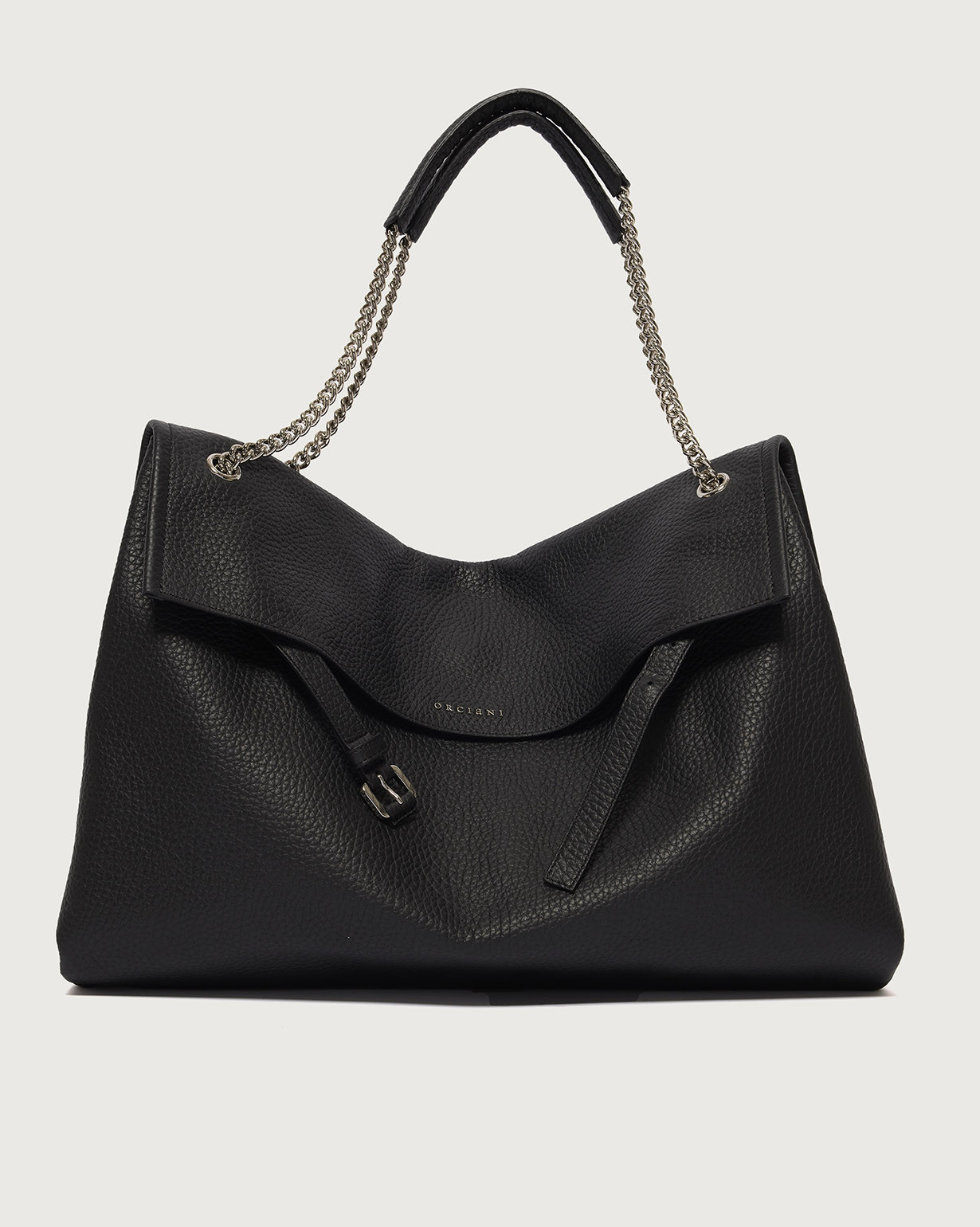 ORCIANI Venus Soft Large grained leather shoulder bag color Black