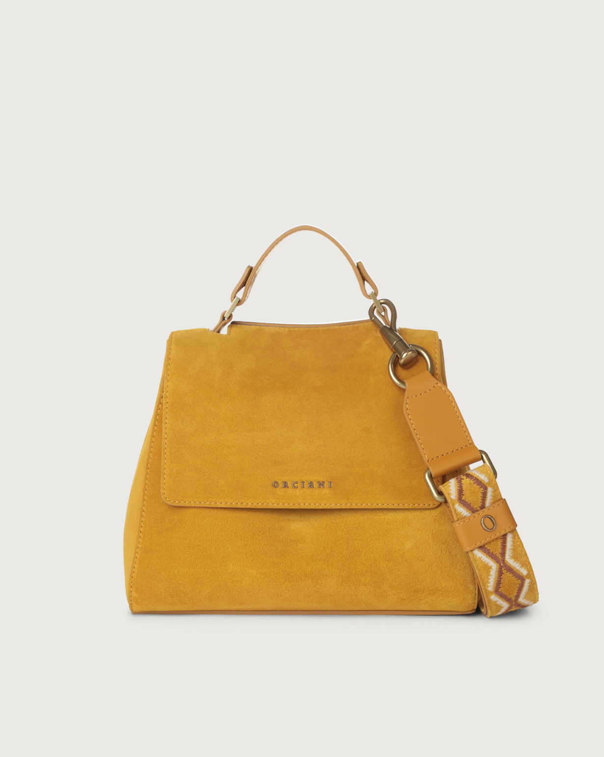 Sveva Naif small suede leather handbag with strap