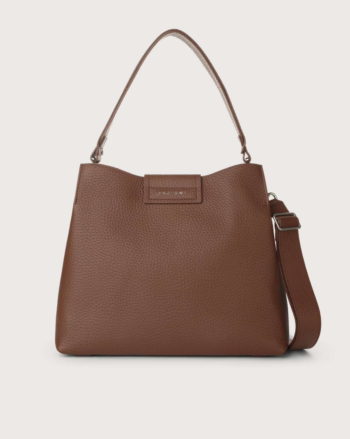 ORCIANI Lia Soft leather shoulder bag with strap color Cognac - Main Image