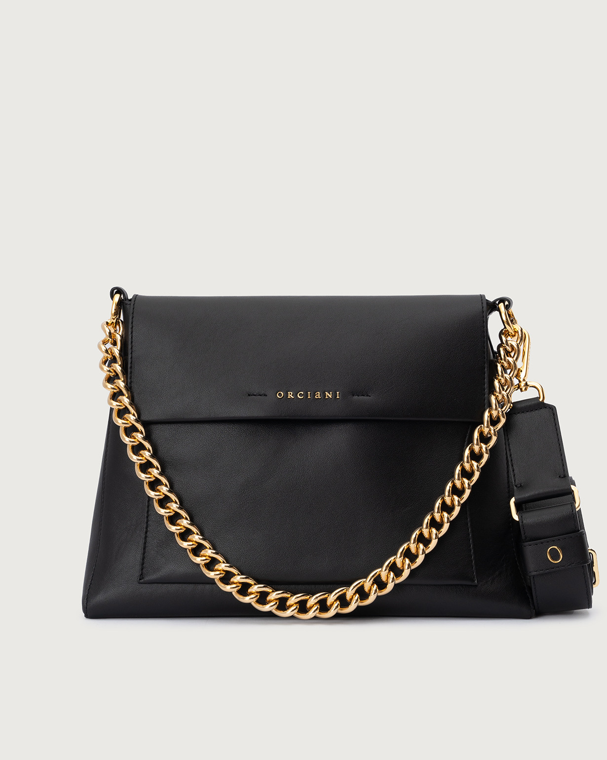 ORCIANI Missy M Nappa leather shoulder and crossbody bag color black