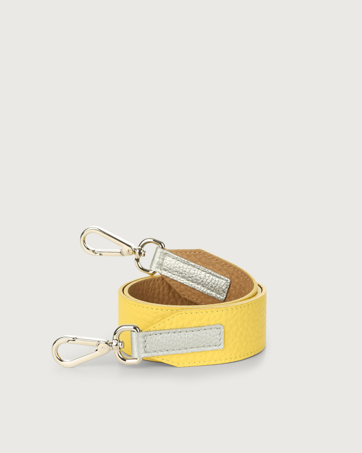 ORCIANI Silver Soft leather belt color Lemon Yellow display picture 1