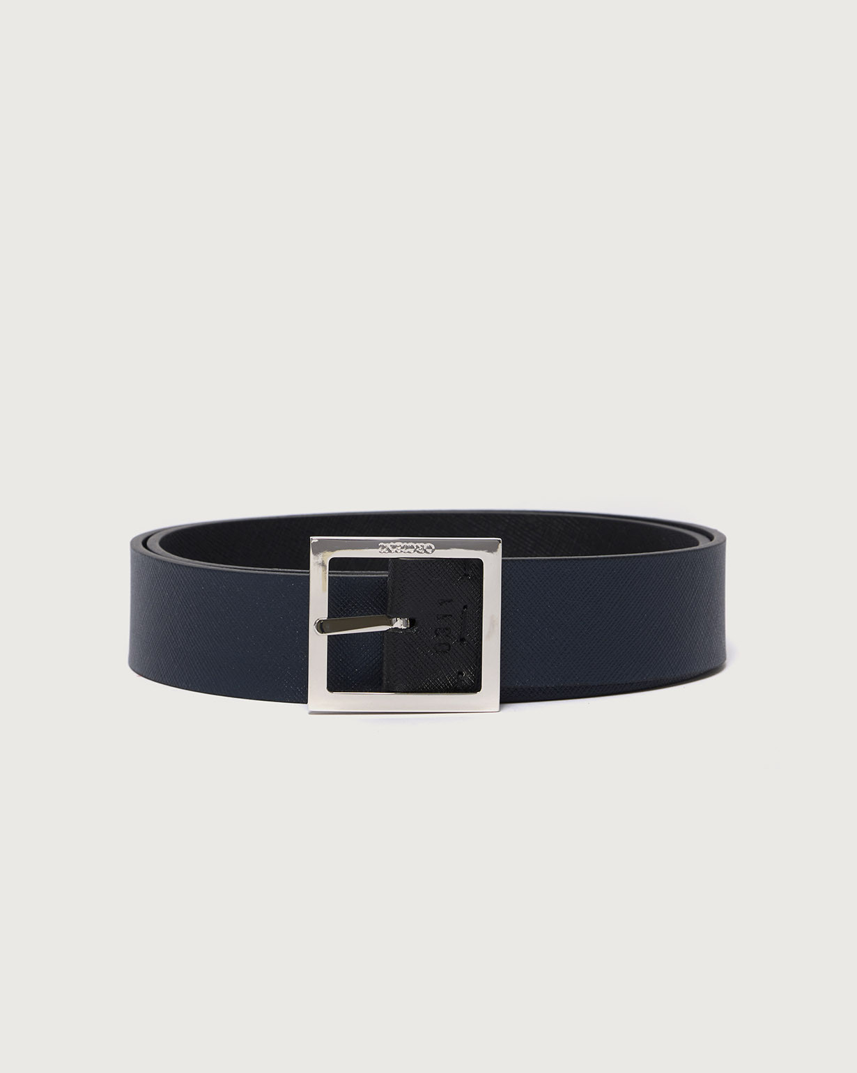 ORCIANI Saffiano Double reversible leather belt 3,5 cm color Black