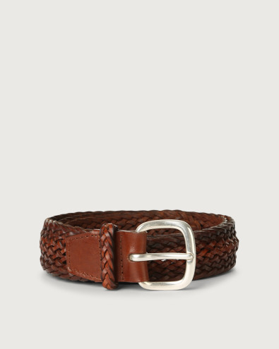 Masculine woven leather belt