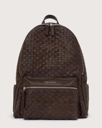 Laio Chevrette Woven leather backpack