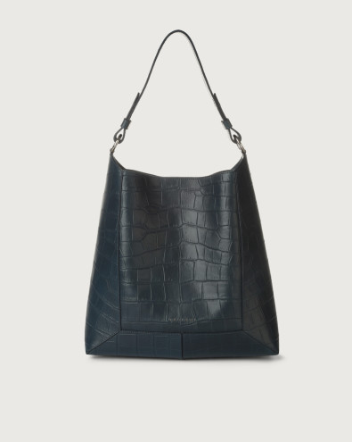 Frame Kenya croco-effect leather shoulder bag with strap