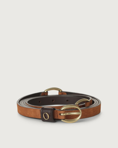 Nabucco nubuck leather twin belt