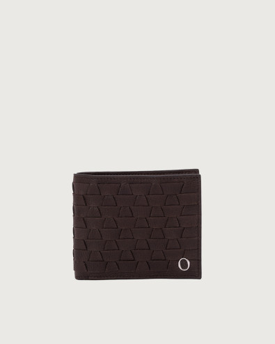 Chevrette Woven leather wallet with coin pocket