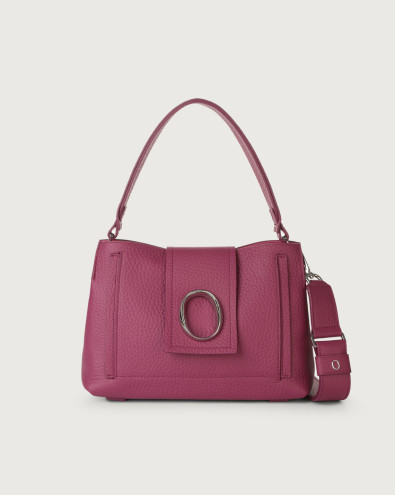 Lia Soft midi leather shoulder bag with strap