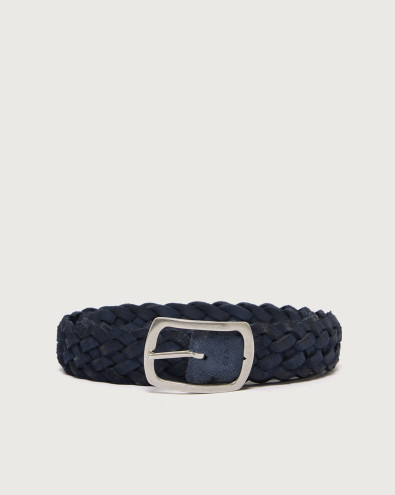 Hunting Double reversible braided suede leather belt