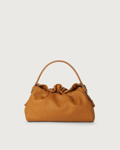 PUFFY Soft leather handbag with strap