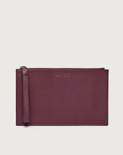 Micron large leather pouch with wristband