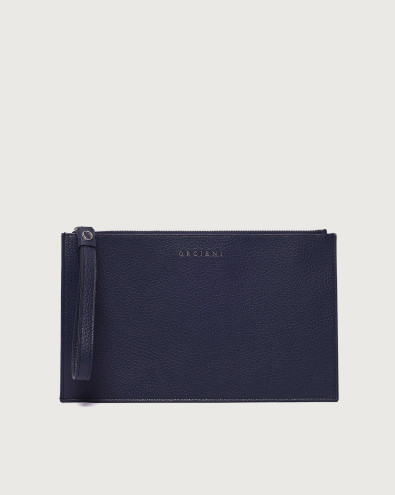 Micron large leather pouch with wristband