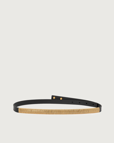 Nappa Chain leather belt 1,5 cm