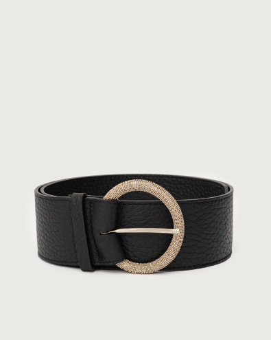 Soft grained leather belt 5,5 cm