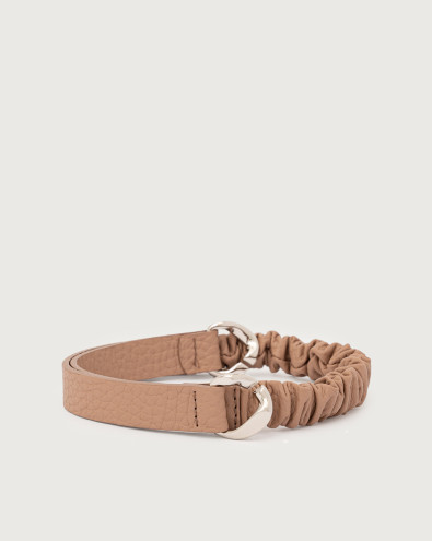 Soft strech grained leather belt 2 cm