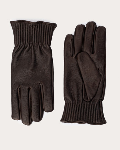 Drummed leather gloves
